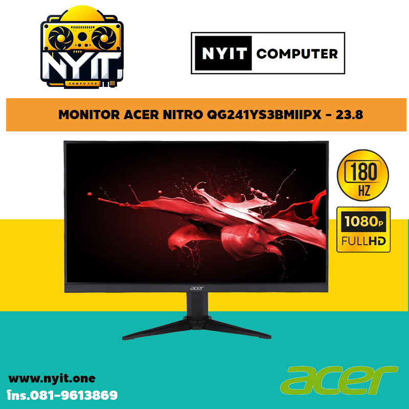 MONITOR ACER NITRO QG241YS3BMIIPX – 23.8″ VA FHD 180Hz